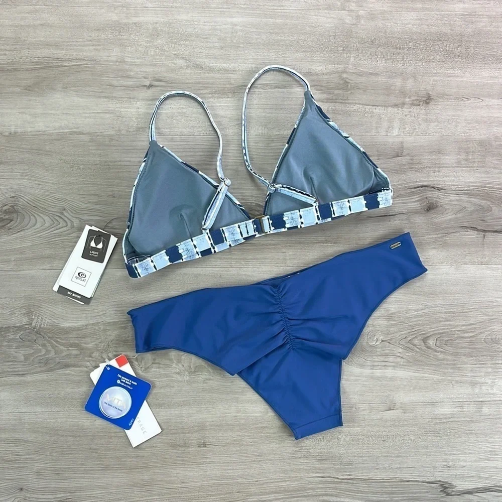 ☀️RIP CURL☀️ NOMAD STRIPE FIXED TRI CLS SURF ECO CHEEKY PANT BIKINI SET